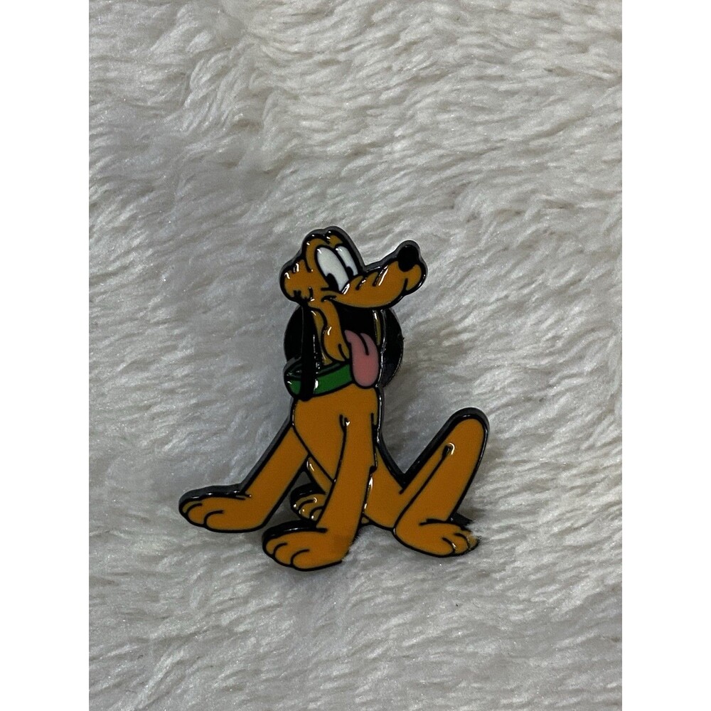 Disney Inspired Pluto Sitting Dog Green Collar Mickey & Friends Enamel Lapel Pin